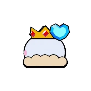 🥰 süß, kawaii, Blob, Krone, Herz, Cartoon telegram sticker
