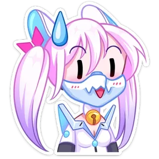 ⭐ Anime, Kawaii, Słodkie, Manga, Kocia dziewczyna, Naklejka telegram sticker