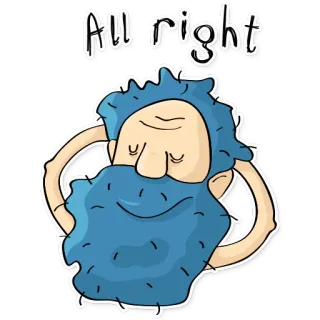 😊 All right man, baard, uitdrukking, oké, goed telegram sticker