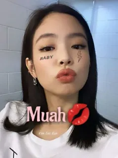💋 BABY, Muah, Kim Joo Eun лицо, девушка, стикер, корейский, красота telegram sticker