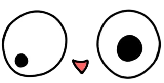 😀 animal, desenho animado, fofo, olhos, rosto, minimalista whatsapp sticker