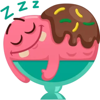 😴 ZZZ мороженое, спящий, десерт, милый, мультфильм telegram sticker