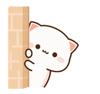 🌟 chat, mignon, kawaii, qui regarde, autocollant, dessin animé telegram sticker