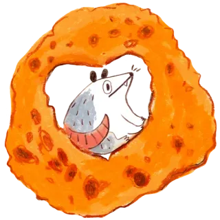 🧡 Opos, Pączek, Zwierzę, Uroczy, Kreskówka, Ilustracja telegram sticker