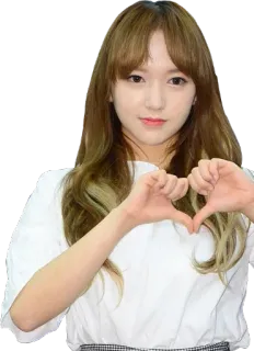 ❤ woman, girl, heart hands, korean, asian, smile, portrait telegram sticker