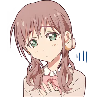 😐 リリ อนิเมะ, น่ารัก, ผู้หญิง, เศร้า, ลิลี่ telegram sticker