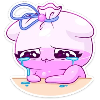 😭 슬픈, 울음, 눈물, 분홍색, 귀여운, 귀여운, 만화 telegram sticker