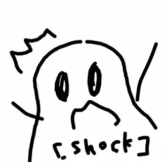 😱 shock 충격, 놀람, 유령, 감정, 만화, 낙서, 표정 whatsapp sticker