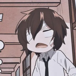 👀 Dazai Osamu Bungo Stray Dogs anime, character, dazai osamu, bungo stray dogs, chibi telegram sticker