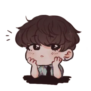 😐 치비, 애니메이션 스타일, 소년, 귀여운, 만화, 캐릭터 telegram sticker