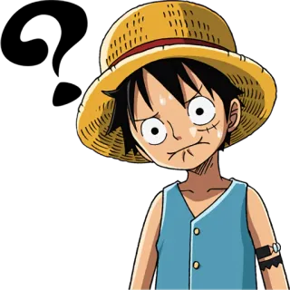 ❓ Luffy One Piece 动漫, 贴纸, 海贼王, 路飞, 卡通 telegram sticker