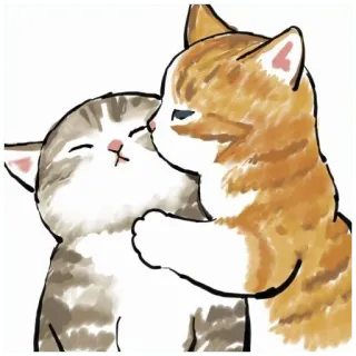😀 gatto, gattini, carino, animale, amore, affetto, cartone animato telegram sticker