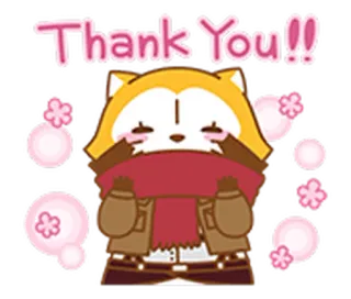 🚼 Thank You!! grazie, saluto, carino, kawaii, animale, cartone animato telegram sticker