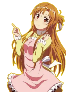 😊 Asuna Sword Art Online Anime, Personaje, Waifu, Lindo, Delantal telegram sticker