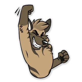 🏆 Furry, Anthro, Hiena, Feliz, Dibujos animados, Sonriendo whatsapp sticker
