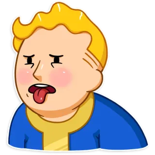 😪 Vault Boy Fallout vault boy, fallout, video game, sick, tongue out telegram sticker