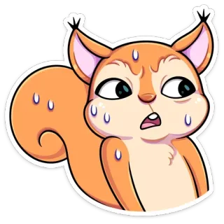 😓 Eichhörnchen, schwitzend, nervös, Cartoon, Sticker telegram sticker