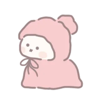 🍼 słodki, kawaii, uroczy, różowy, bluza z kapturem, postać, kreskówka telegram sticker