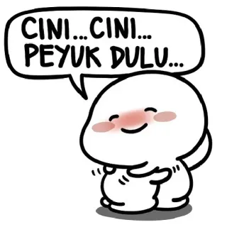 🥰 CINI...CINI... PEYUK DULU... mono, dibujos animados, abrazando, amor, adorable, cariñoso telegram sticker