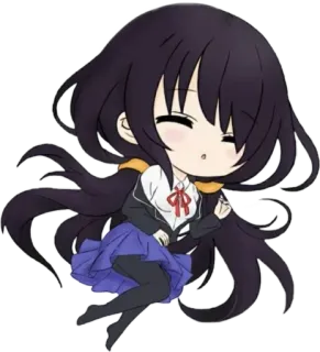 😮 Anime, Chibi, Kawaii, Dessin animé, Fille, Uniforme scolaire whatsapp sticker