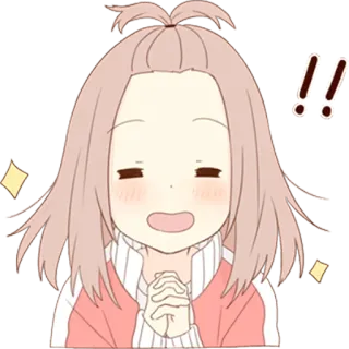 ❗️ 动漫, 卡通, 女孩, 卡哇伊, 可爱, 贴纸 telegram sticker