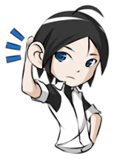 👂 Anime, Mangá, Ouvindo, Chibi, Personagem telegram sticker