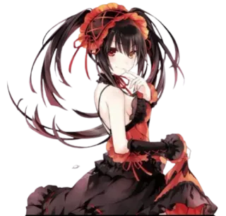 😊 Kurumi Tokisaki Date A Live Anime, Ragazza, Personaggio, Kurumi Tokisaki, Date A Live, Cosplay, Carino telegram sticker