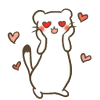 😍 动物, 卡通, 爱, 心, 猫 telegram sticker