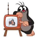 📺 Little Mole cartoon, mole, television, animal, child whatsapp sticker