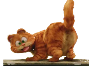 😜 Garfield Garfield, cat, cartoon, orange cat, humor, funny telegram sticker