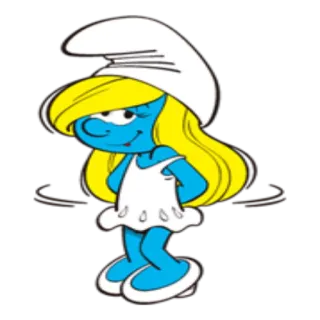 ☺️ Smurfette The Smurfs Smurfette, Os Smurfs, Desenho animado, Personagem, Azul, Loira, Feminino telegram sticker