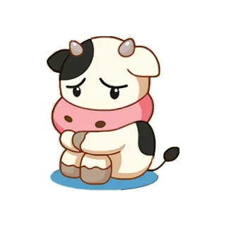 😒 krowa, zwierzę, kreskówka, słodki, naklejka telegram sticker