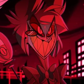 🌟 Alastor Hazbin Hotel 만화, 악마, 악, 미소, Hazbin Hotel, 알래스터, 라디오 데몬 telegram sticker