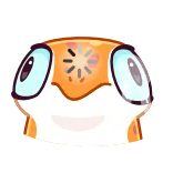 😐 สติกเกอร์, การ์ตูน, สีส้ม, ตา, น่ารัก telegram sticker
