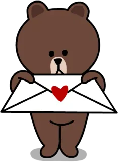 😚 Brown Bear beruang, surat, amplop, hati, cinta, imut telegram sticker