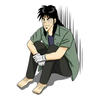 😒 Аниме, Сидящий, Персонаж, Мужской telegram sticker
