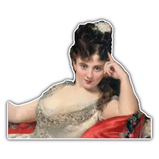 😉 mujer, retrato, vintage, elegante, vestido telegram sticker