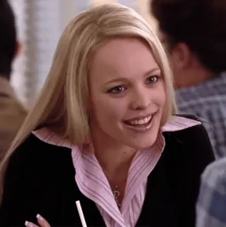 ♥️ Regina George Mean Girls Mean Girls, Regina George, Rachel McAdams, film ado, lycée, blonde, sourire, emblématique telegram sticker