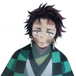 😐 Tanjiro Kamado Demon Slayer Anime, Demon Slayer, Tanjiro, Mangá, Ferido, Triste telegram sticker