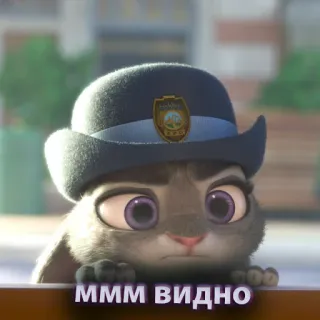 🤔 Judy Hopps Zootopia МММ ВИДНО police, zootopia, judy hopps, rabbit, cartoon whatsapp sticker