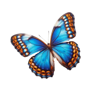 🌍 butterfly, insect, blue, orange, wings, nature telegram sticker
