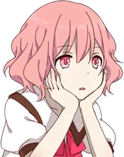 😒 anime, girl, pink hair, character, cute, cartoon whatsapp sticker