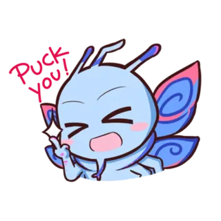 😆 desenho animado, dedo do meio, ofensivo, fada, rude telegram sticker