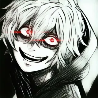 🤔 anime, villain, evil, creepy, horror, scary telegram sticker