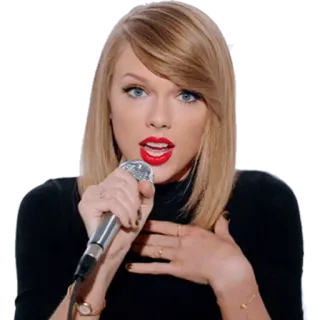 😱 Taylor Swift chanteuse, musicien, pop, femme, artiste, rouge à lèvres rouge telegram sticker