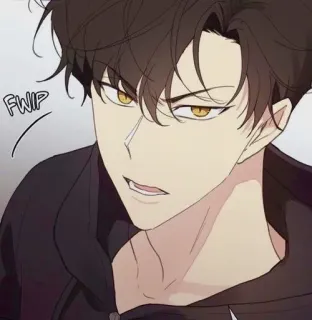 🤬 FWIP anime, cartone animato, uomo, occhi gialli telegram sticker