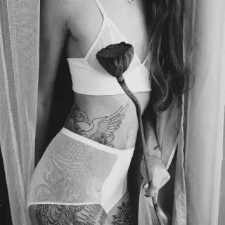 😀 woman, tattoo, underwear, lingerie, sexy telegram sticker