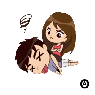 😠 Dibujos animados, Pareja, Pelea, Molesto, Relación, Violencia telegram sticker