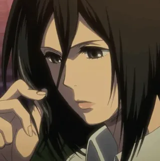 ❤️ Mikasa Ackerman Attack on Titan อนิเมะ, ตัวละคร, ผู้หญิง, มิคาสะ, ผ่าพิภพไททัน whatsapp sticker