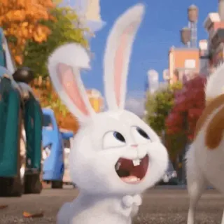 🐰 Snowball The Secret Life of Pets Hase, Kaninchen, Tier, Cartoon telegram sticker